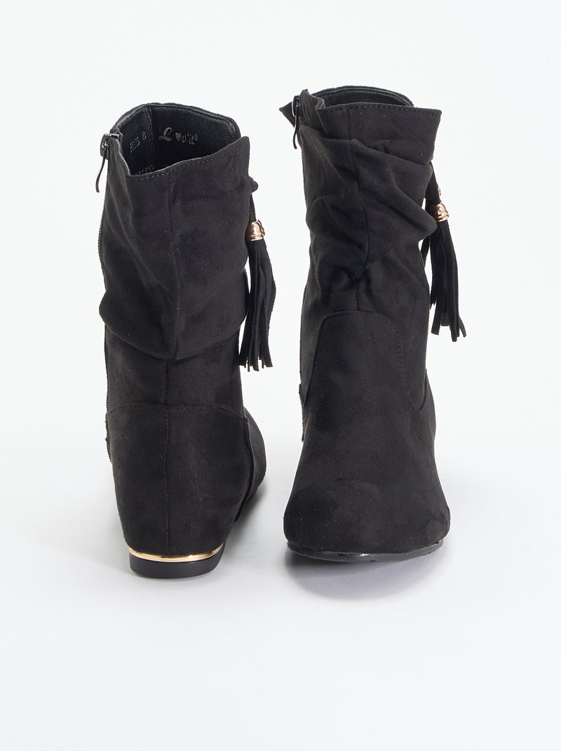 Botas em camurça sintética Preto - Kiabi