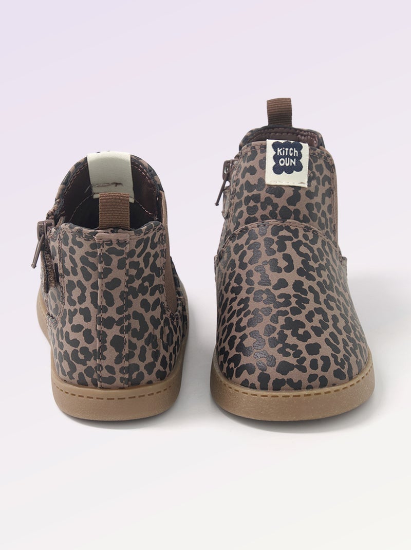 Botas em imitação de pele com fole elástico Bege - Kiabi