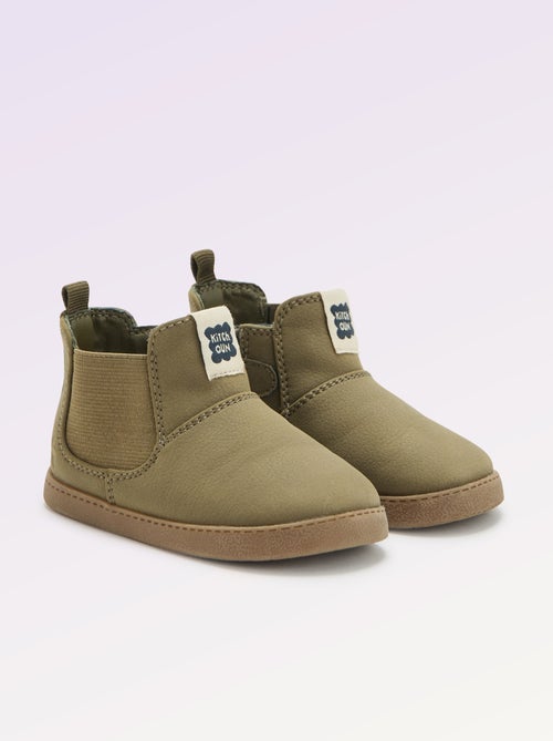 Botas em imitação de pele com fole elástico - Kiabi