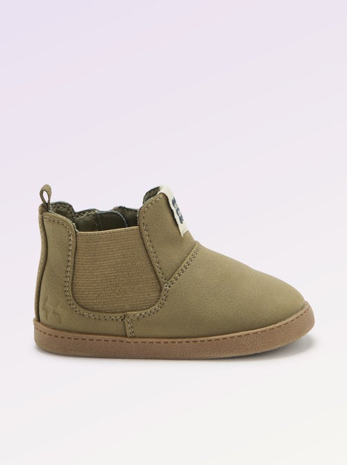 Botas em imitação de pele com fole elástico - Kiabi