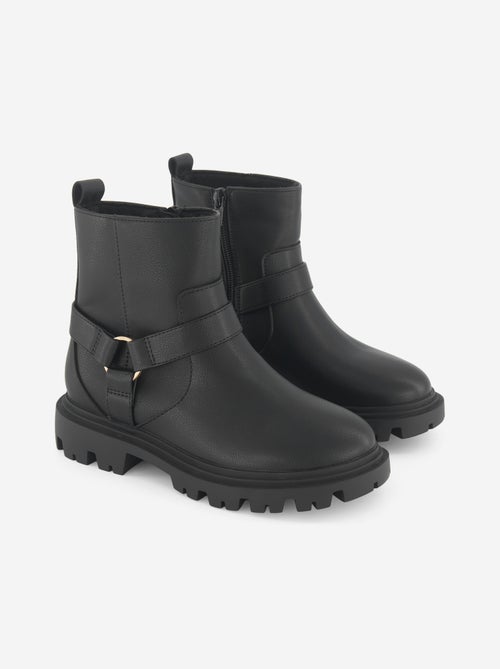 Botas em imitação de pele com tiras decorativas - Kiabi