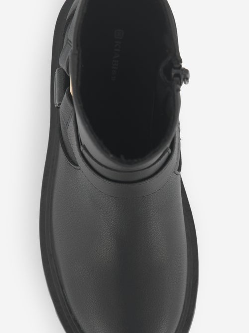 Botas em imitação de pele com tiras decorativas - Kiabi