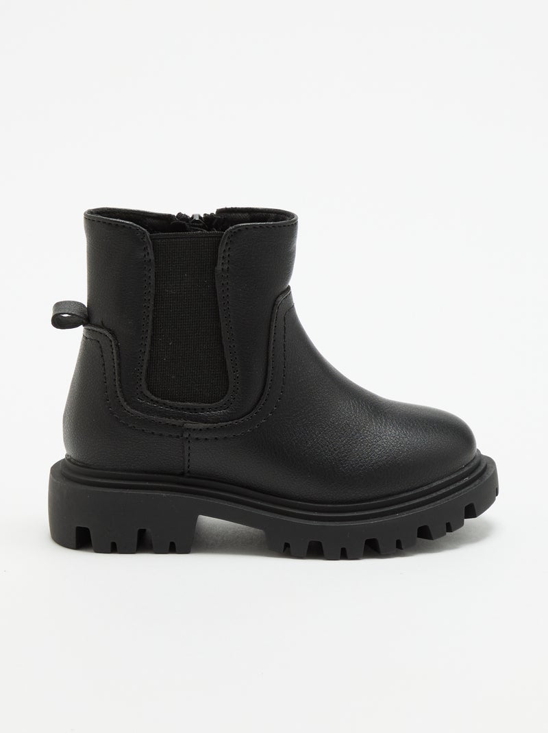 Botas em imitação de pele Preto - Kiabi