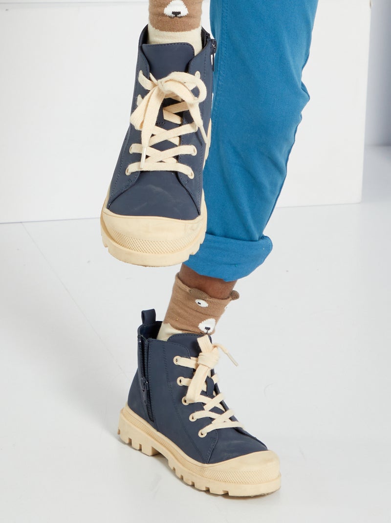 Botas em pele sintética Azul - Kiabi