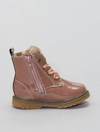 Botas em pele sintética de verniz forradas - Kiabi