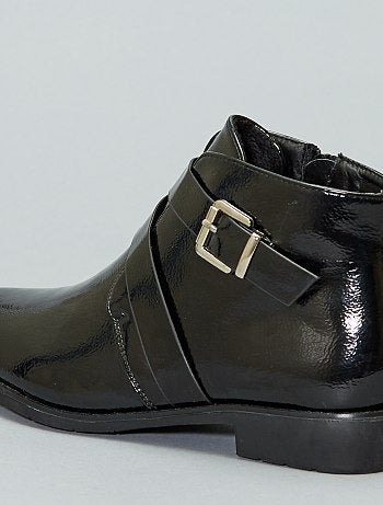 Botas em pele sintética de verniz - Kiabi
