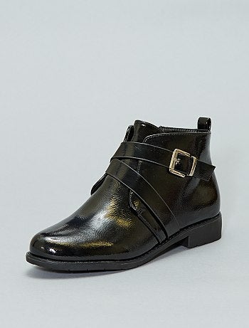 Botas em pele sintética de verniz - Kiabi