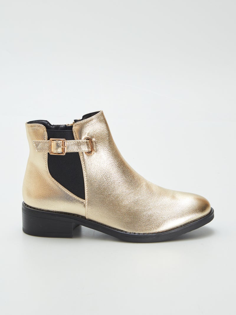Botas em pele sintética dourada BEGE - Kiabi