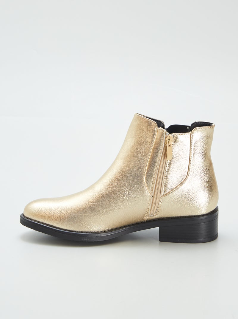 Botas em pele sintética dourada BEGE - Kiabi