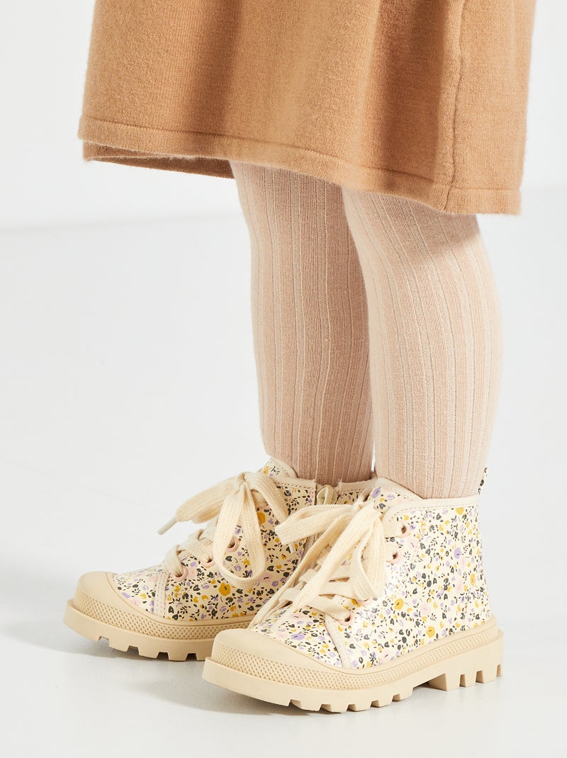 Botas em pele sintética Estampado Florido - Kiabi