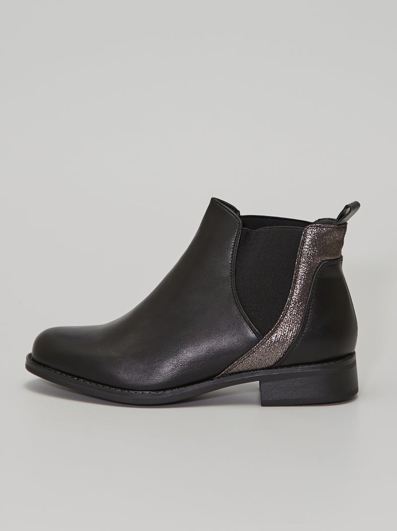 Botas em pele sintética Preto - Kiabi