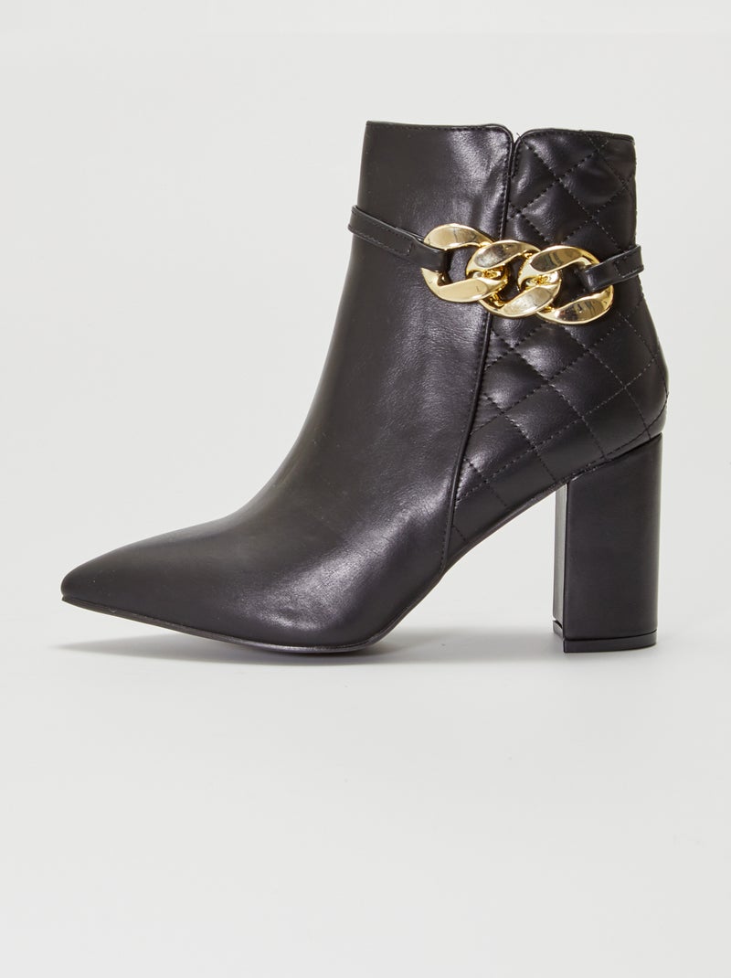 Botas em pele sintética Preto - Kiabi