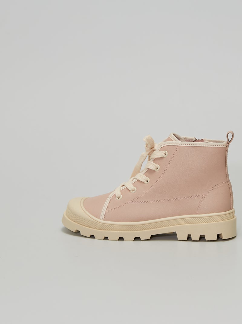 Botas em pele sintética Rosa - Kiabi
