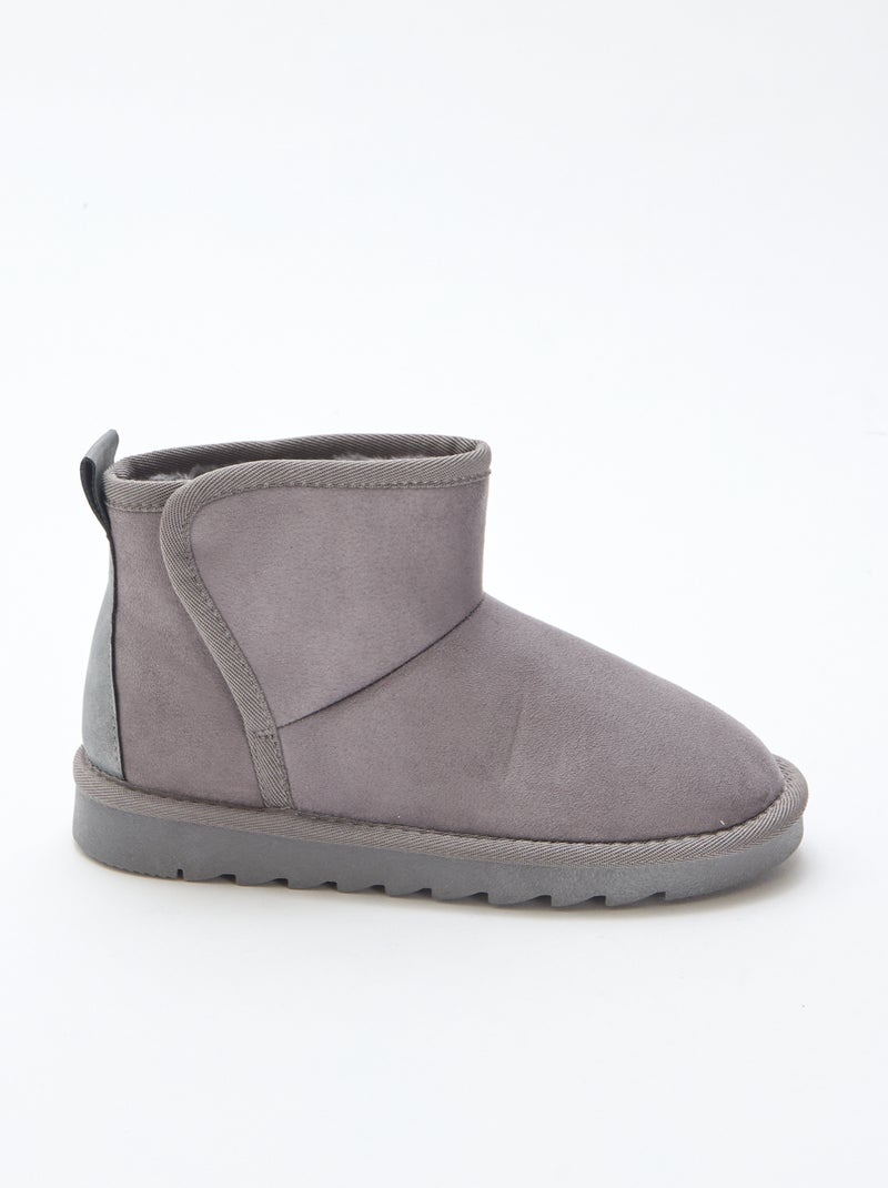 Botas estilo camurça em nobuck Cinza - Kiabi