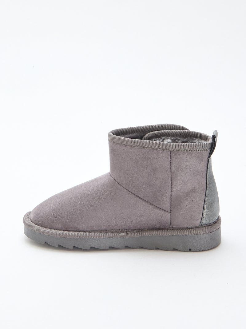 Botas estilo camurça em nobuck Cinza - Kiabi