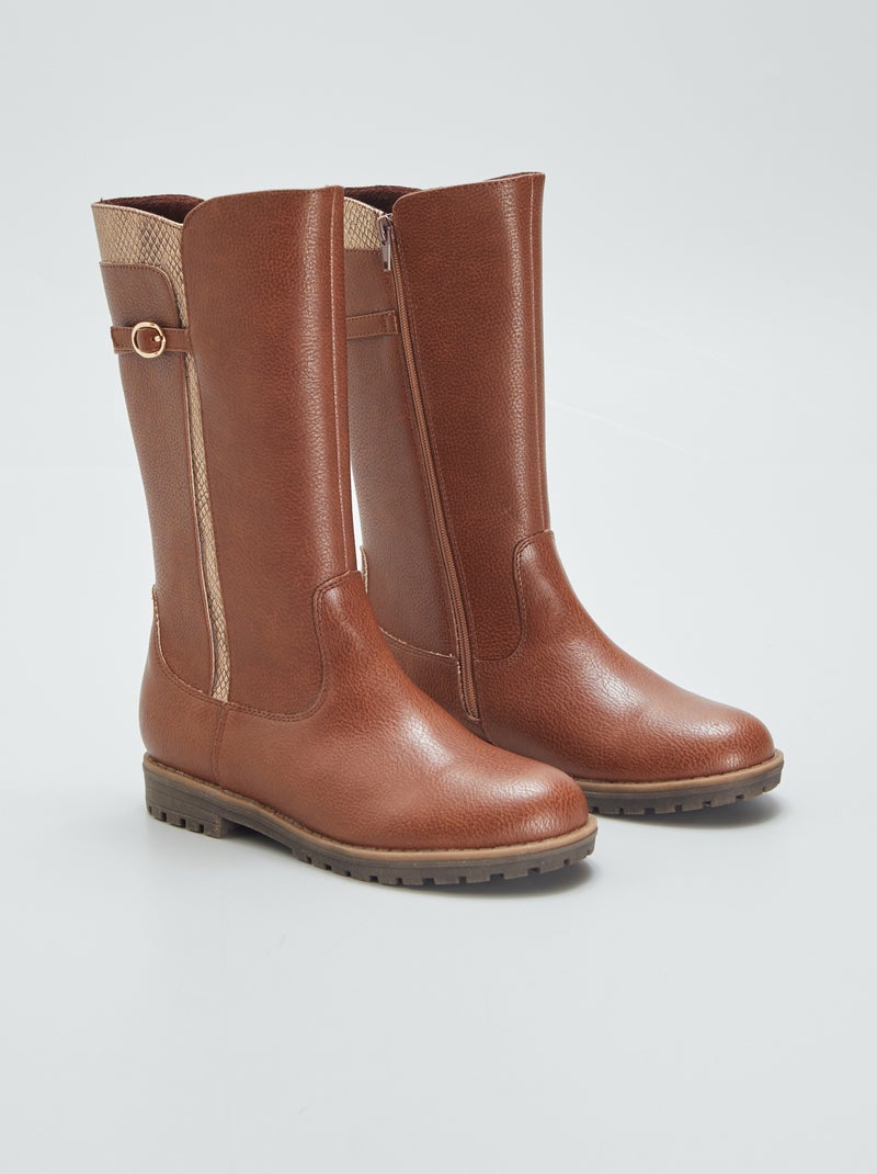 Botas estilo cavaleiro BEGE - Kiabi