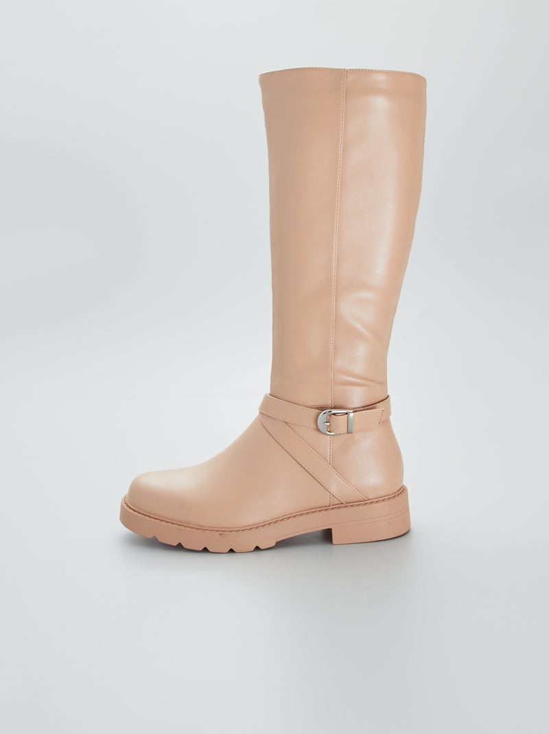 Botas estilo cavaleiro bege - Kiabi