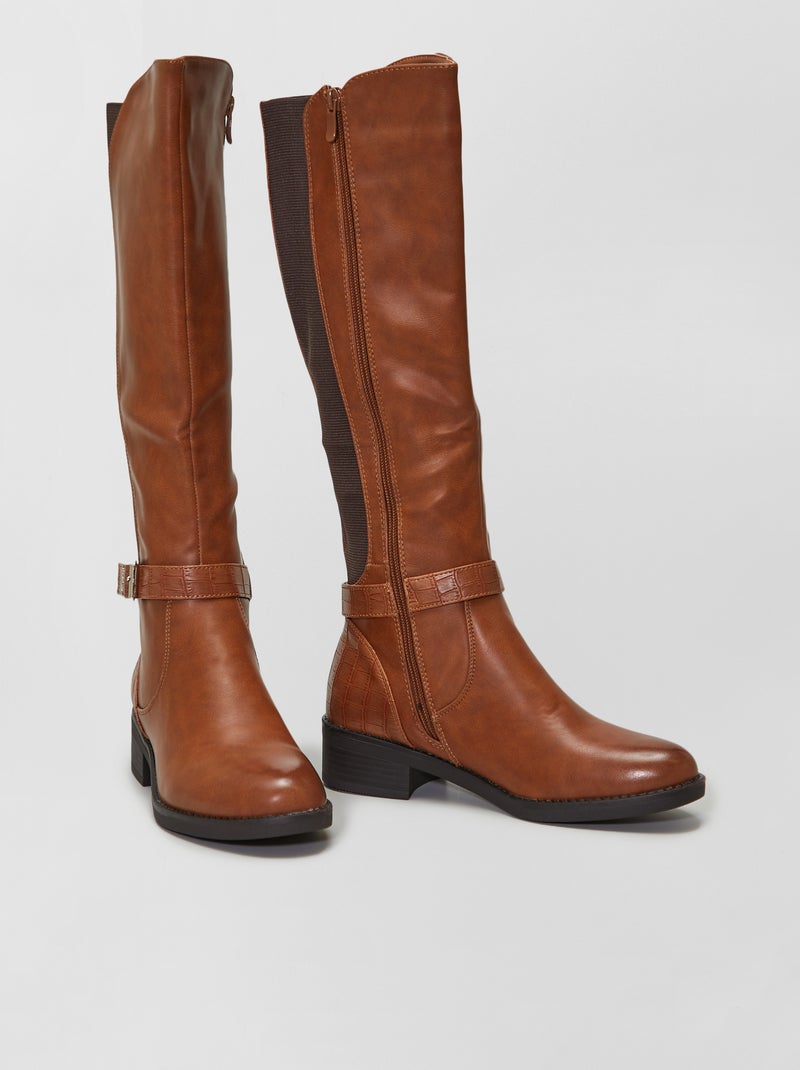 Botas estilo cavaleiro Camel - Kiabi