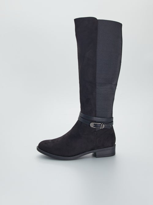 Botas estilo cavaleiro em camurça sintética - Kiabi