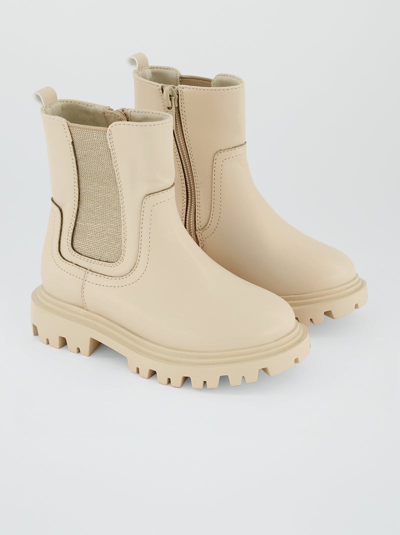 Botas estilo chelsea BEGE - Kiabi