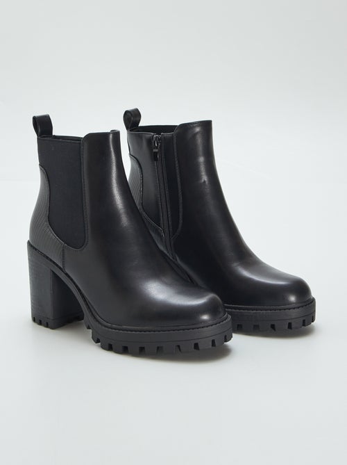 Botas estilo chelsea de salto alto - Kiabi