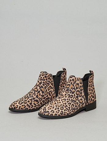 Botas estilo chelsea 'leopardo' - Kiabi