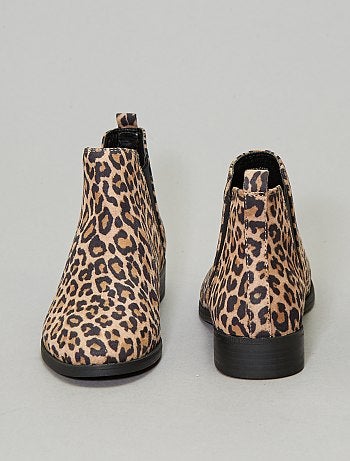 Botas estilo chelsea 'leopardo' - Kiabi