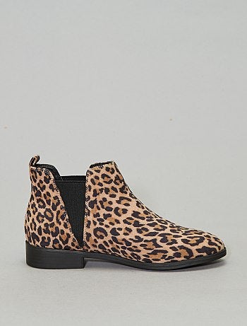 Botas estilo chelsea 'leopardo' - Kiabi
