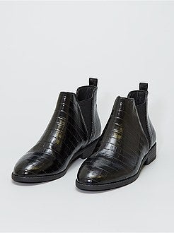 Botas estilo 'Chelsea' tipo crocodilo - Kiabi
