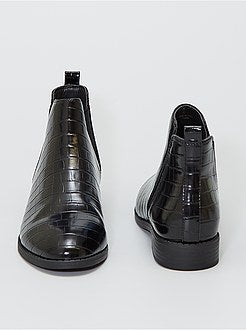 Botas estilo 'Chelsea' tipo crocodilo - Kiabi