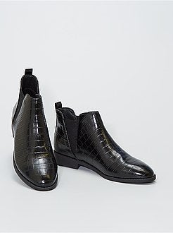 Botas estilo 'Chelsea' tipo crocodilo - Kiabi