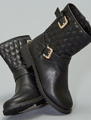 Botas estilo motard acolchoadas - Kiabi