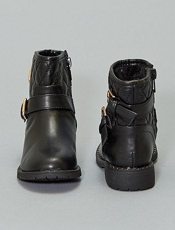 Botas estilo motard acolchoadas - Kiabi