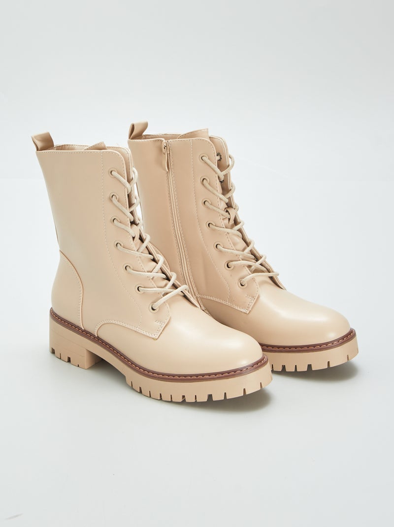 Botas estilo rangers BEGE - Kiabi