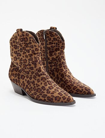 Botas estilo santiags imitação de pele de vaca