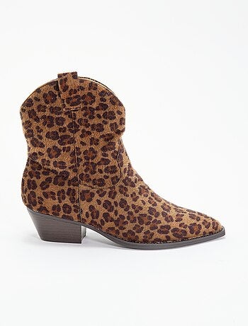 Botas estilo santiags imitação de pele de vaca