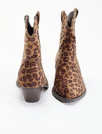 Botas estilo santiags imitação de pele de vaca