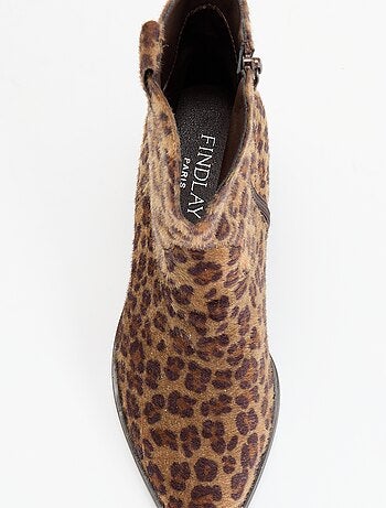 Botas estilo santiags imitação de pele de vaca