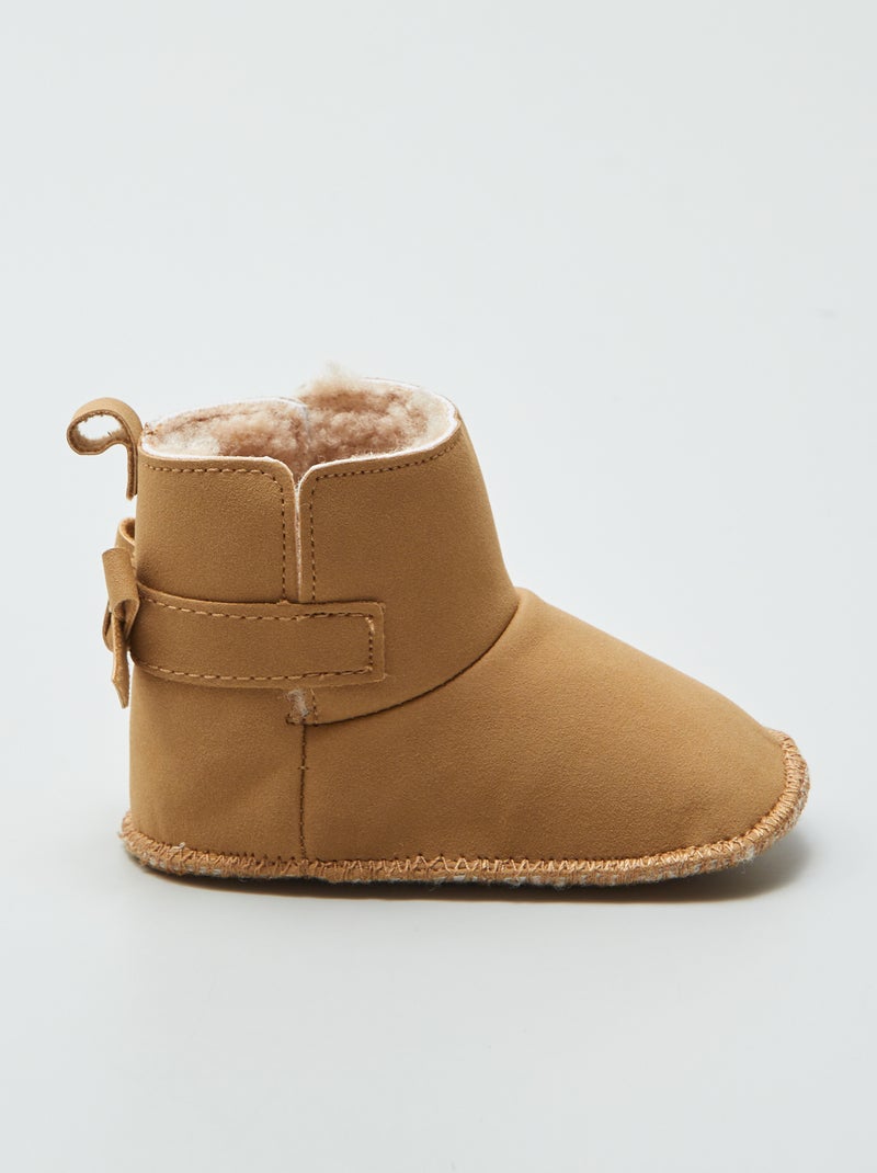 Botas forradas - primeiros passinhos CASTANHO - Kiabi