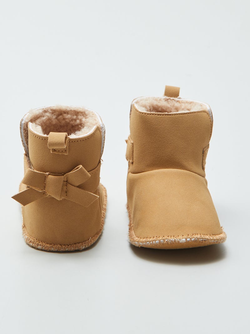 Botas forradas - primeiros passinhos CASTANHO - Kiabi