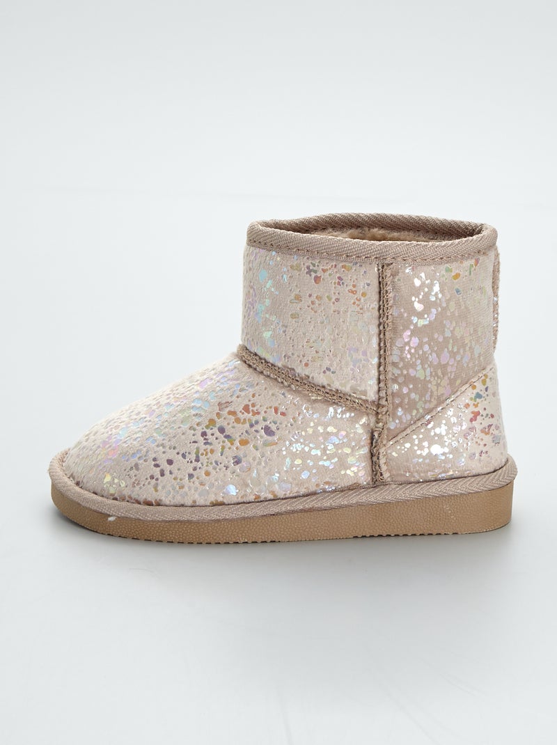 Botas forradas com brilhante BEGE - Kiabi