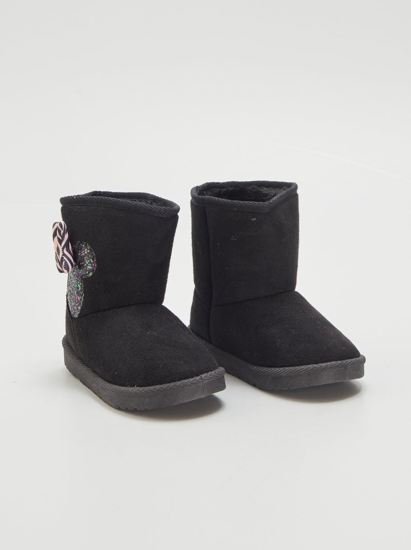 Botas forradas em camurça sintética 'Minnie' PRETO - Kiabi