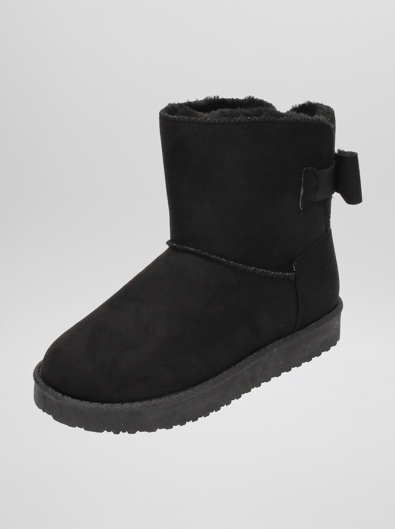Botas forradas em camurça sintética PRETO - Kiabi