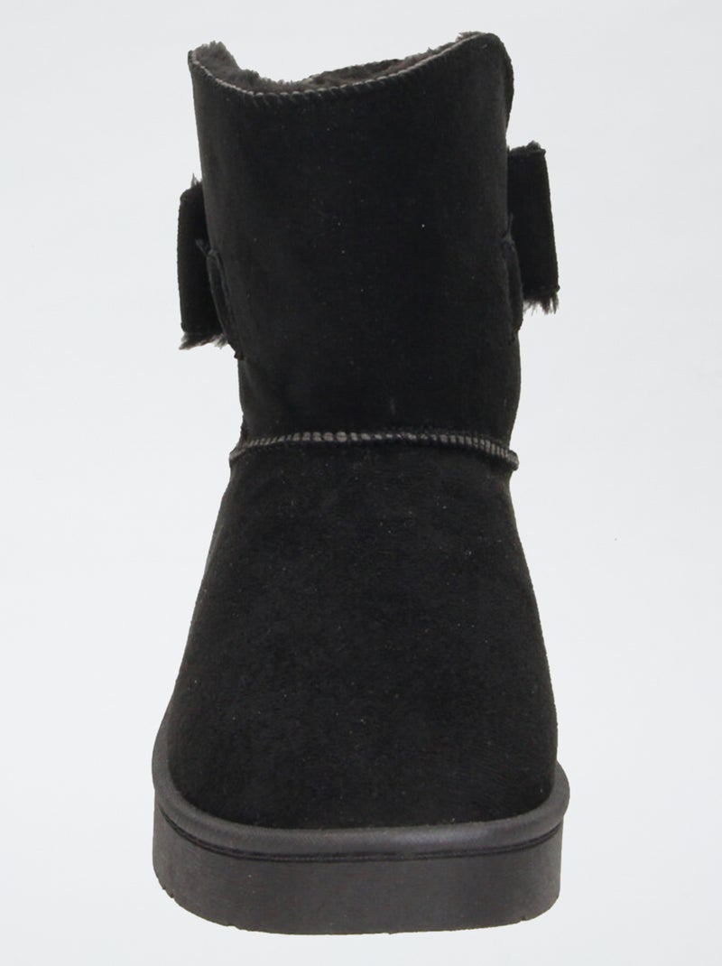 Botas forradas em camurça sintética Preto - Kiabi