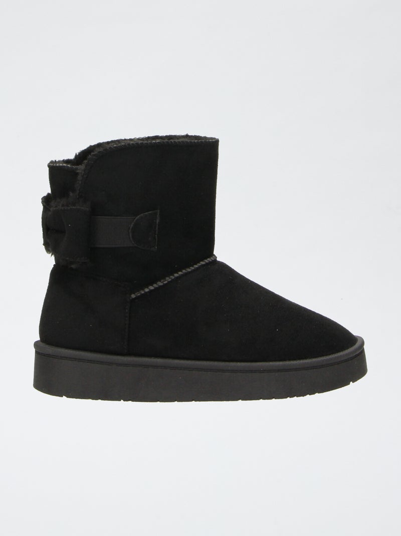 Botas forradas em camurça sintética Preto - Kiabi