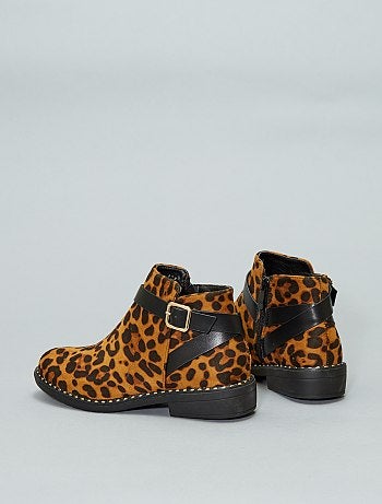 Botas leopardo com saltos - Kiabi