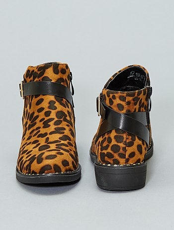 Botas leopardo com saltos - Kiabi