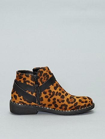 Botas leopardo com saltos - Kiabi
