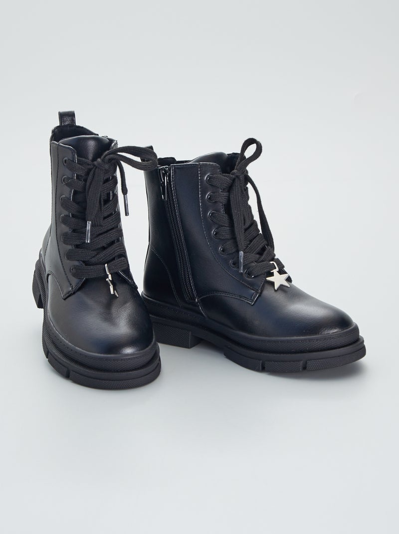 Botas motard com brilhantes Preto - Kiabi