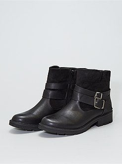 Botas motard com fivelas - Kiabi